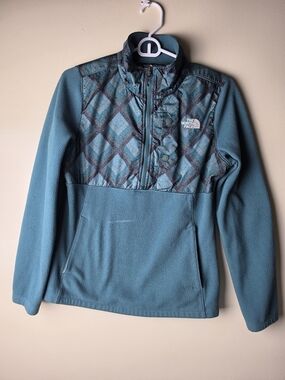 The North Face TNF Teal Green Quarter-Zip Fleece Pullover Women's Size S